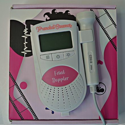 Fetal Doppler Heart Beat Monitor Backlight Lcd Pink Colour With
